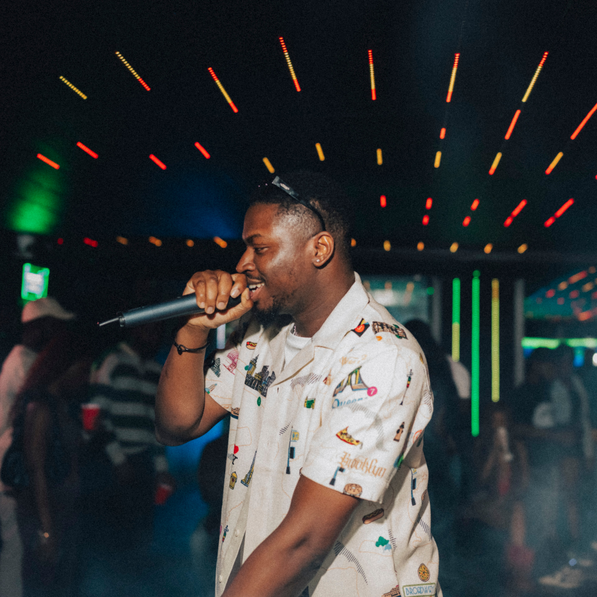 Mide Phresh on the mic mid-performance